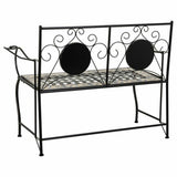 Bench Alexandra House Living Black Iron Tile 50 x 88 x 110 cm-4