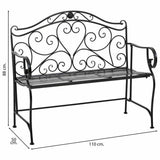 Bench Alexandra House Living Black Iron 50 x 88 x 110 cm-6