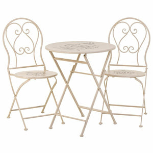 Table set with 2 chairs Alexandra House Living White 60 x 75 x 60 cm-0