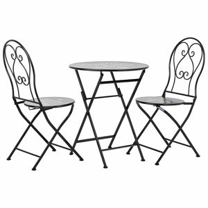 Table set with 2 chairs Alexandra House Living Black 60 x 75 x 60 cm-0