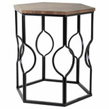 Set of 2 tables Alexandra House Living Brown Black Iron MDF Wood 39 x 57 x 39 cm-4