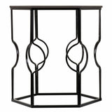 Set of 2 tables Alexandra House Living Black Iron MDF Wood 39 x 57 x 39 cm-3