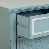 Nightstand Alexandra House Living Blue White 32 x 74 x 46 cm-3