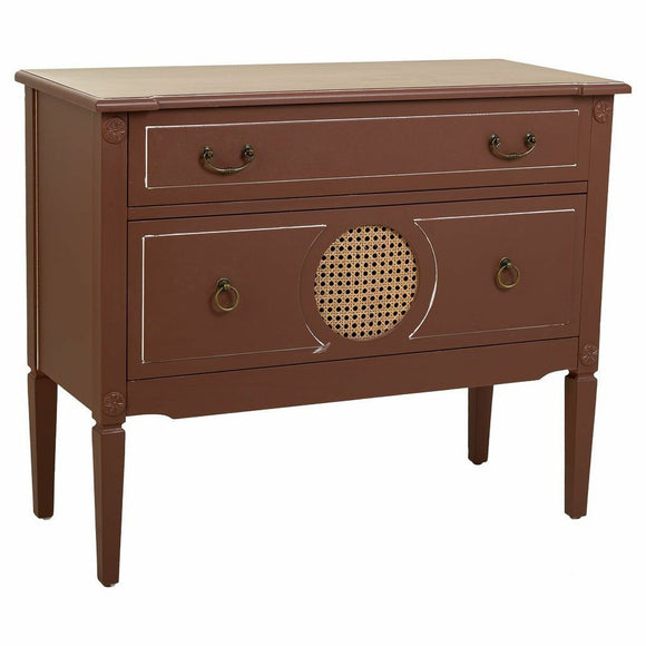 Chest of drawers Alexandra House Living Brown Natural Rattan Fir wood MDF Wood 38 x 72 x 88 cm-0