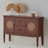 Sideboard Alexandra House Living Brown Natural Rattan Fir wood 40 x 78 x 106 cm-8