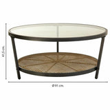 Centre Table Alexandra House Living Brown Glass Iron 91 x 41 x 91 cm-4