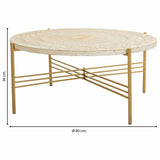 Centre Table Alexandra House Living White Metal Fir wood MDF Wood 80 x 36 x 80 cm-4