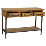 Hall Table with Drawers Alexandra House Living Brown Metal Fir wood MDF Wood 40 x 80 x 122 cm-7