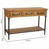 Hall Table with Drawers Alexandra House Living Brown Metal Fir wood MDF Wood 40 x 80 x 122 cm-6