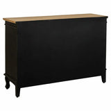 Sideboard Alexandra House Living Black Glass Fir wood MDF Wood 36 x 80 x 120 cm-3