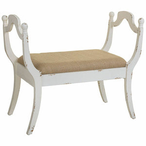 Bench Alexandra House Living White Sponge Fir wood MDF Wood 45 x 78 x 90 cm-0