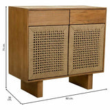 Hall Table with Drawers Alexandra House Living Brown Rope Fir wood Paolownia wood 36 x 75 x 80 cm-6