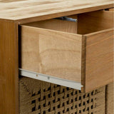 Hall Table with Drawers Alexandra House Living Brown Rope Fir wood Paolownia wood 36 x 75 x 80 cm-3