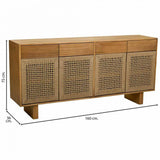 Sideboard Alexandra House Living Brown Fir wood Paolownia wood 36 x 75 x 160 cm-6