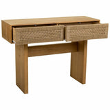 Hall Table with Drawers Alexandra House Living Brown Rope Fir wood Paolownia wood 36 x 77 x 110 cm-7