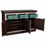 Sideboard Alexandra House Living Brass Mango wood 40 x 150 x 90 cm-4