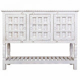 Sideboard Alexandra House Living White Natural Mango wood 42 x 130 x 101 cm-5