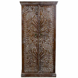 Cupboard Alexandra House Living Dark brown Mango wood 40 x 90 x 180 cm-5