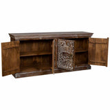 Sideboard Alexandra House Living White Brown Mango wood 40 x 180 x 80 cm-7