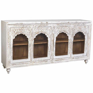 Sideboard Alexandra House Living Cream Mango wood 43 x 204 x 101 cm-0