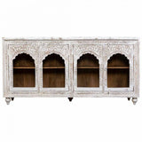 Sideboard Alexandra House Living Cream Mango wood 43 x 204 x 101 cm-7