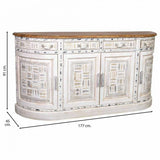 Sideboard Alexandra House Living White Brown Brass Mango wood 45 x 177 x 91 cm-6