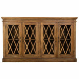 Sideboard Alexandra House Living Brown Wood Glass 40 x 100 x 170 cm 4 doors-4