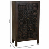 Cupboard Alexandra House Living Brown Wood 35 x 140 x 78 cm-5