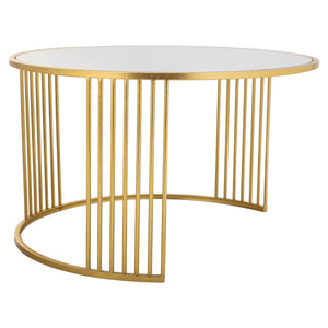 Centre Table Alexandra House Living Gold Iron Mirror MDF Wood 80 x 48 x 80 cm-0