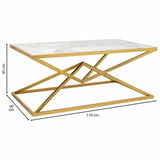 Centre Table Alexandra House Living Gold Metal Paper Iron MDF Wood 60 x 45 x 110 cm-5