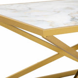 Centre Table Alexandra House Living Gold Metal Paper Iron MDF Wood 60 x 45 x 110 cm-1