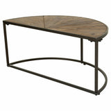 Set of 2 tables Alexandra House Living Brown Iron Fir wood 45 x 40 x 91 cm-7