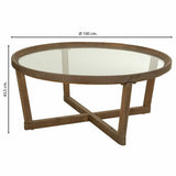 Centre Table Alexandra House Living Brown Iron Fir wood Tempered glass 100 x 43 x 100 cm-5