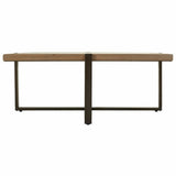 Centre Table Alexandra House Living Brown Iron Fir wood Tempered glass 99 x 40 x 99 cm-6