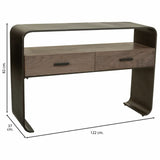 Hall Table with Drawers Alexandra House Living Brown Wood Iron Plate Fir wood 37 x 82 x 122 cm-5