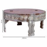 Centre Table Alexandra House Living White Mango wood 80 x 41 x 80 cm-4