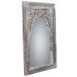 Wall mirror Alexandra House Living White Mango wood 5 x 107 x 60 cm-6