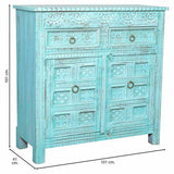 Sideboard Alexandra House Living Blue Mango wood 41 x 101 x 101 cm-5