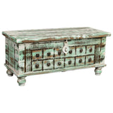 Chest Alexandra House Living White Green Mango wood 42 x 45 x 98 cm Aged finish-0