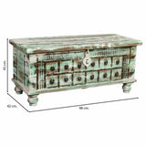 Chest Alexandra House Living White Green Mango wood 42 x 45 x 98 cm Aged finish-4