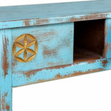 Hall Table with Drawers Alexandra House Living Blue Mango wood 45 x 80 x 181 cm-3