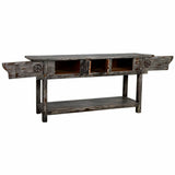 Hall Table with Drawers Alexandra House Living Blue Mango wood 45 x 80 x 181 cm-4