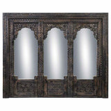 Wall mirror Alexandra House Living Black Mango wood 12 x 150 x 183 cm-7