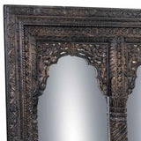 Wall mirror Alexandra House Living Black Mango wood 12 x 150 x 183 cm-4