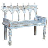 Bench Alexandra House Living Blue Mango wood 56 x 104 x 118 cm-4