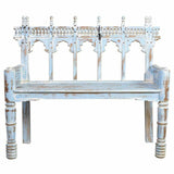 Bench Alexandra House Living Blue Mango wood 56 x 104 x 118 cm-0