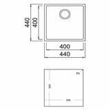 Sink with One Basin Teka Square 40.40 TG-1