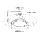 Ceiling Fan CristalRecord Silver 40 W Ø 40 cm-7