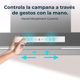 Conventional Hood Cecotec Bolero Flux TT 608000 Slim Glass White-9