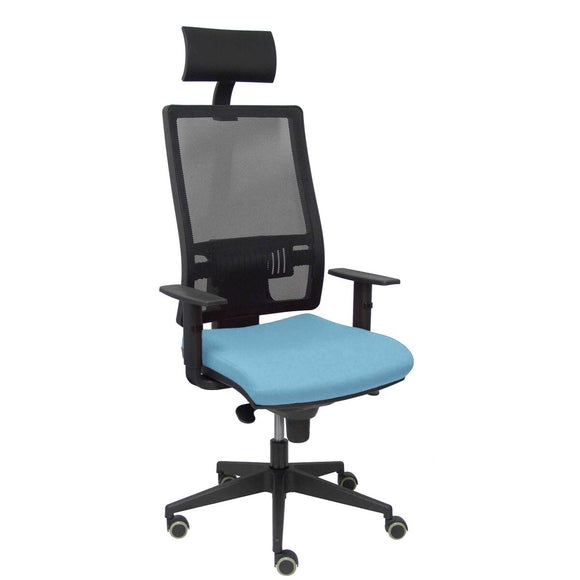 Office Chair with Headrest Horna P&C SBALI13 Sky blue-0